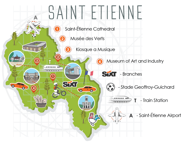 St Etienne France Map Saint-Etienne Euros 2016 Travel Guide